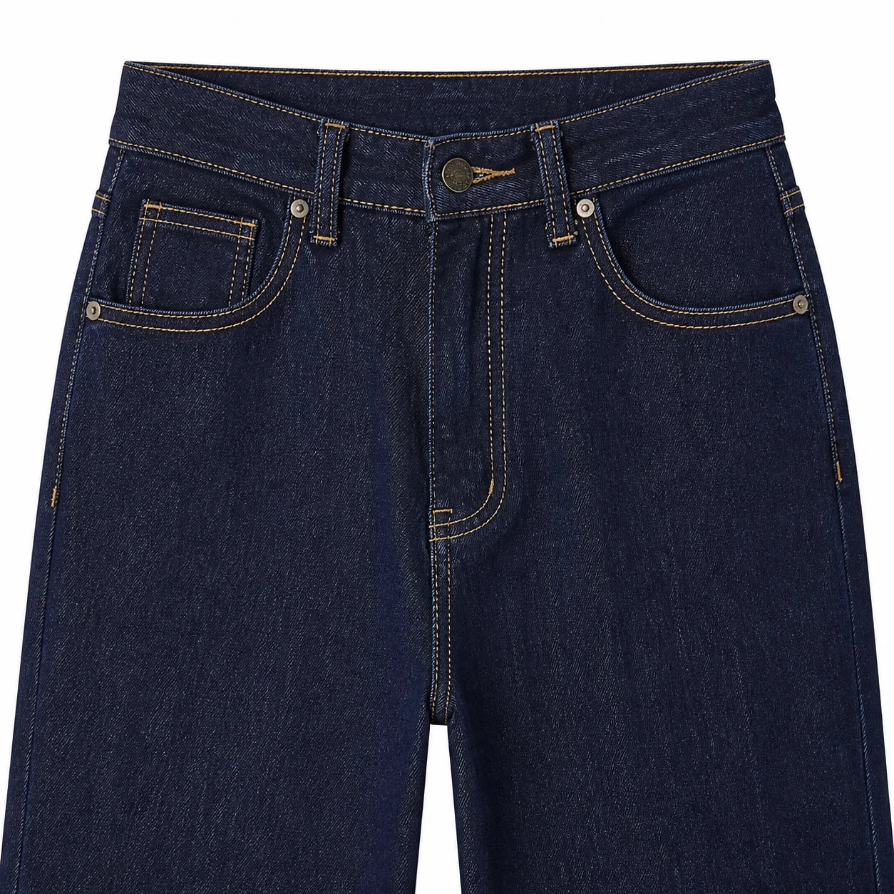 Jean barrel taille haute bleu denim