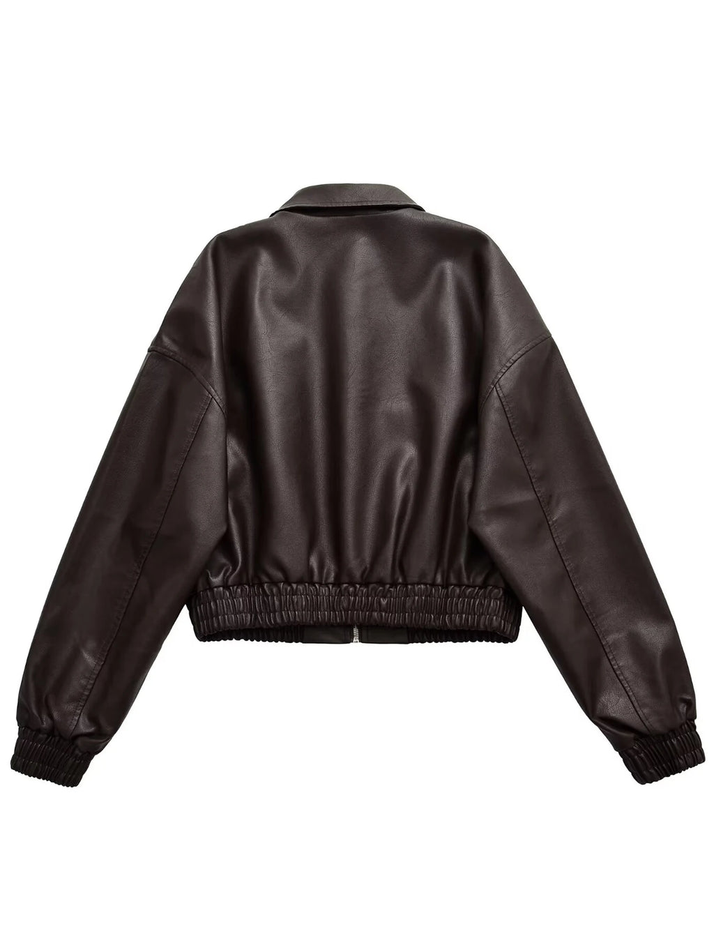 Bomber oversize à col chemise marron