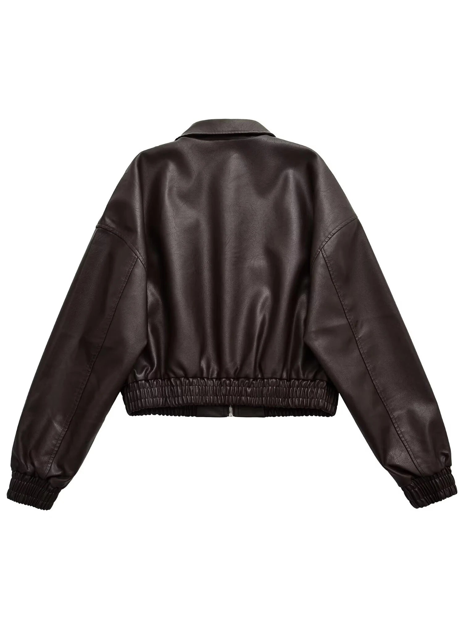 Bomber oversize à col chemise marron