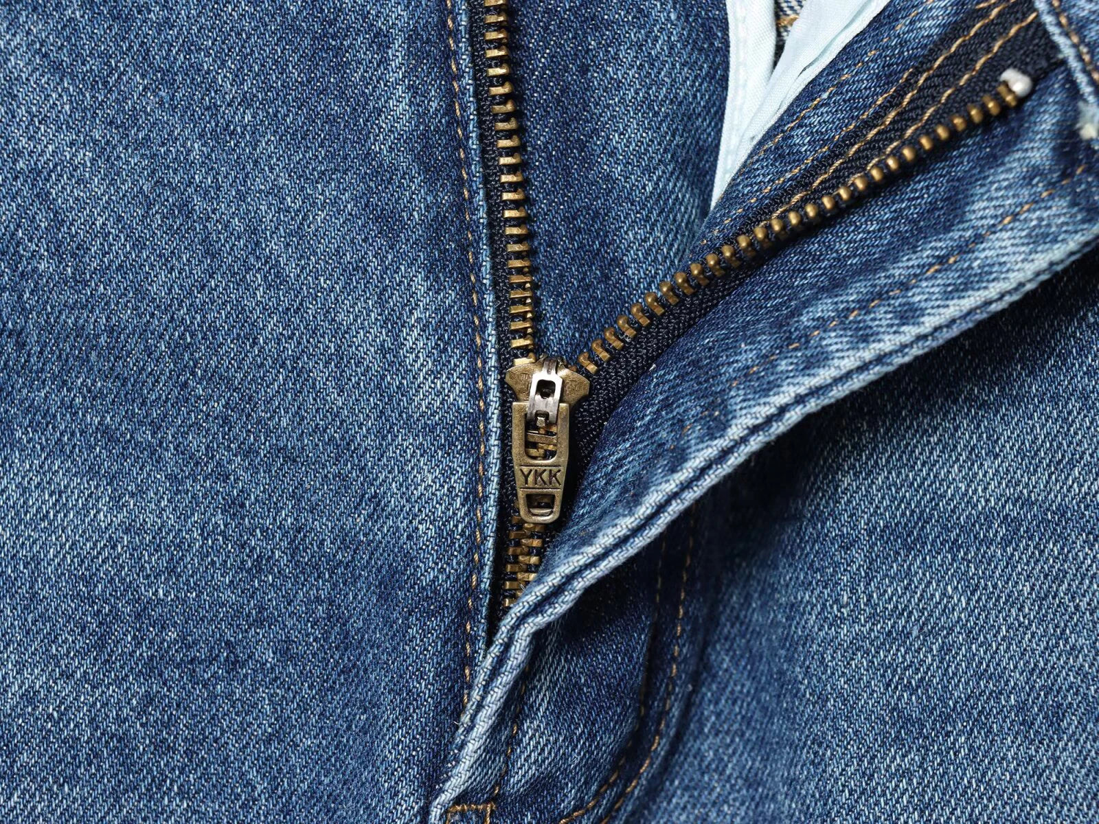 Jean ballon taille mi-haute bleu denim