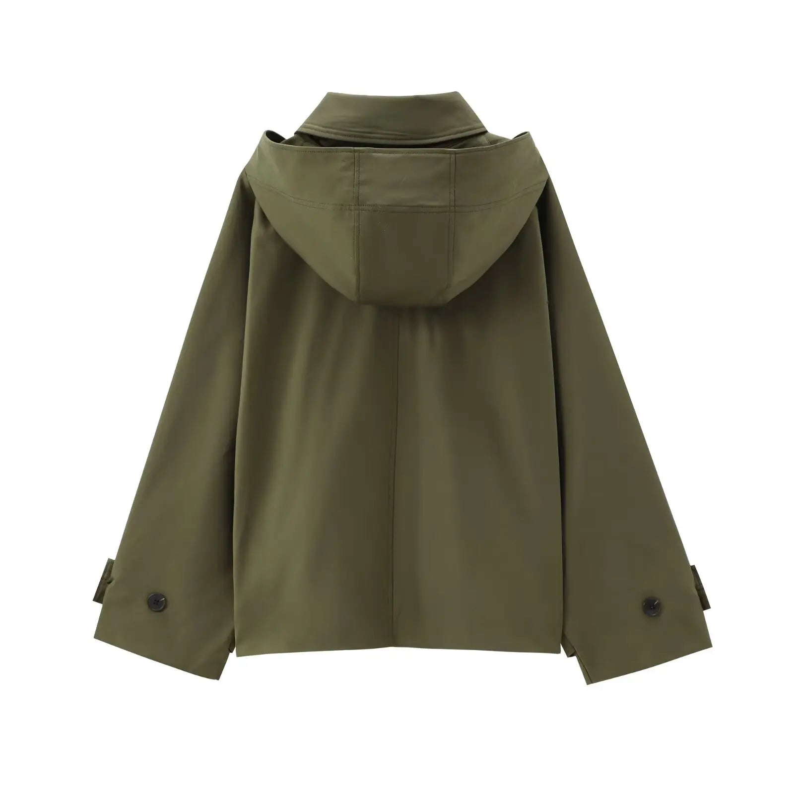Veste courte à capuche vert olive