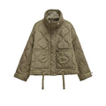 Veste matelassée à col montant vert olive