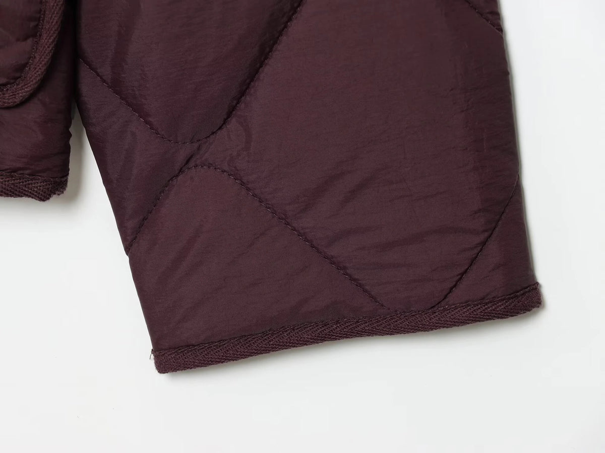 Veste matelassée à poches bordeaux
