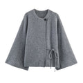 Gilet court à manches kimono gris
