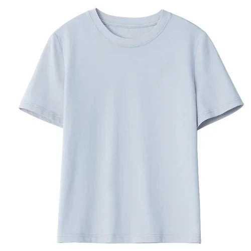 T-shirt col rond bleu ciel