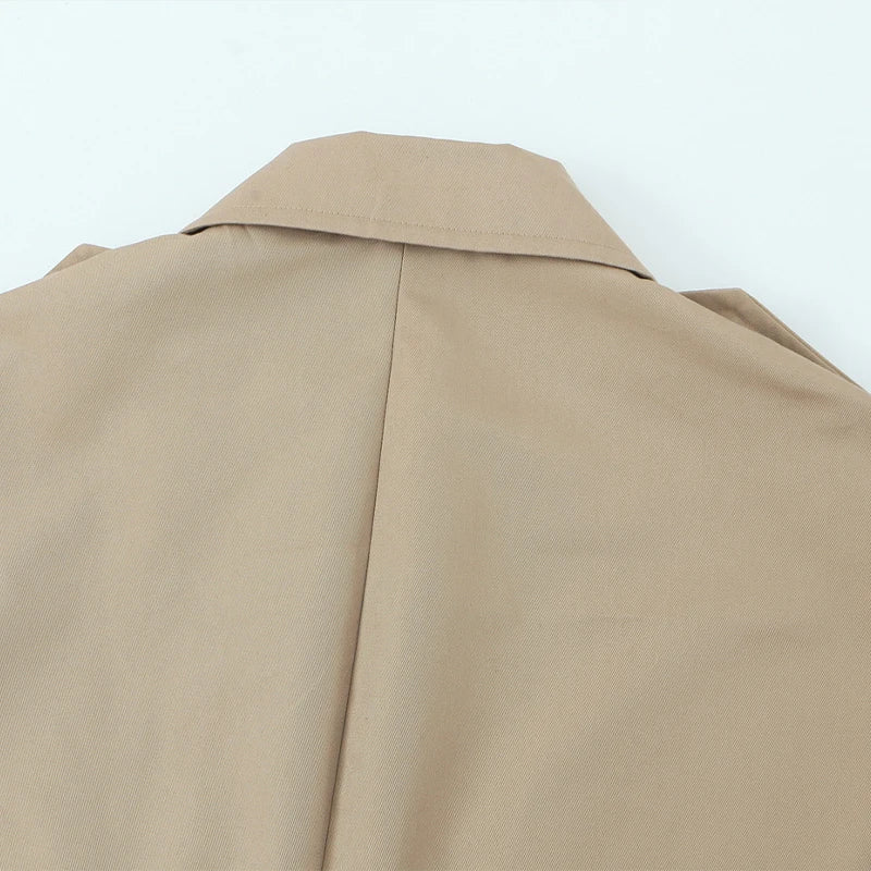 Trench court croisé beige