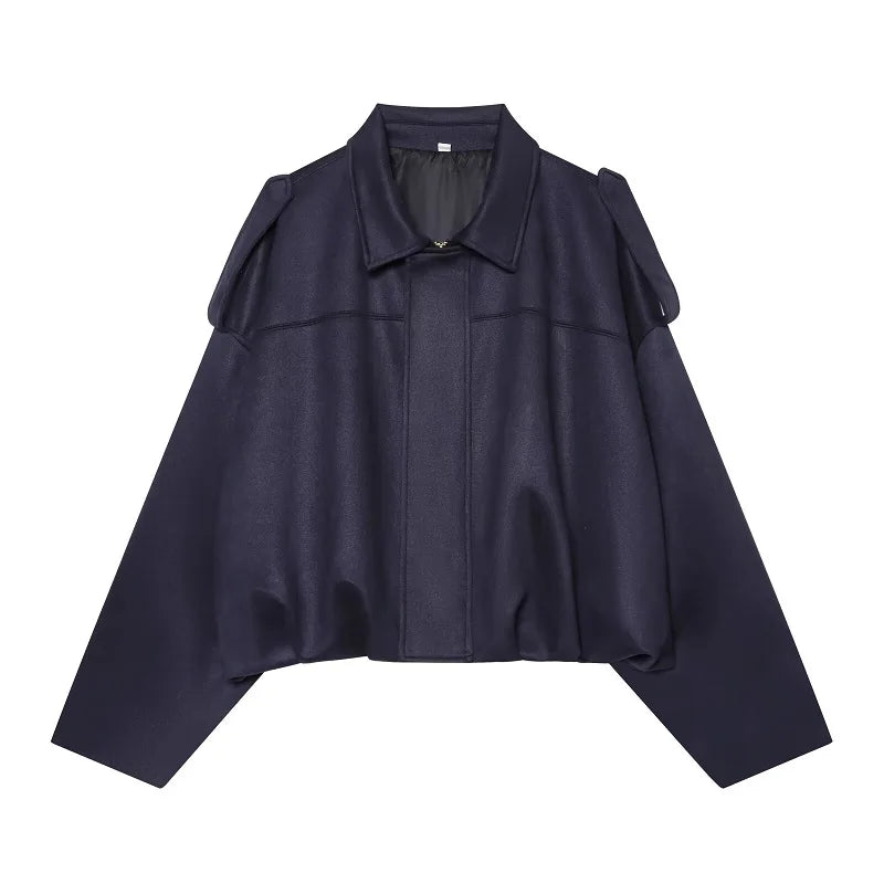 Veste courte oversize bleu marine