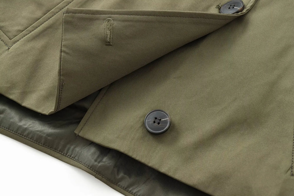 Veste courte à capuche vert olive
