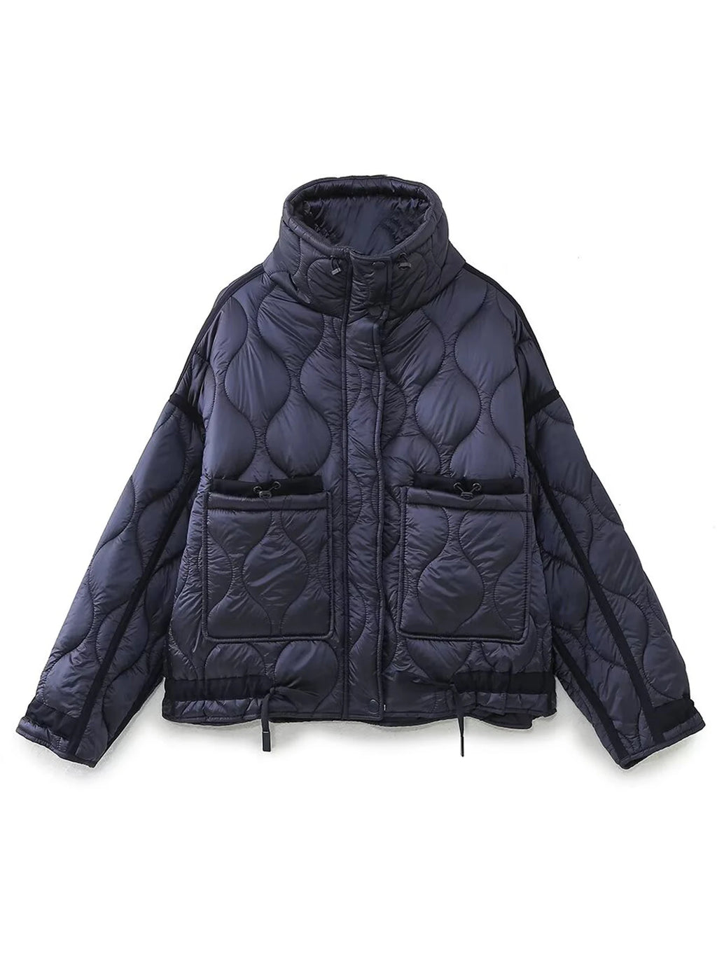 Veste matelassée noire à col montant