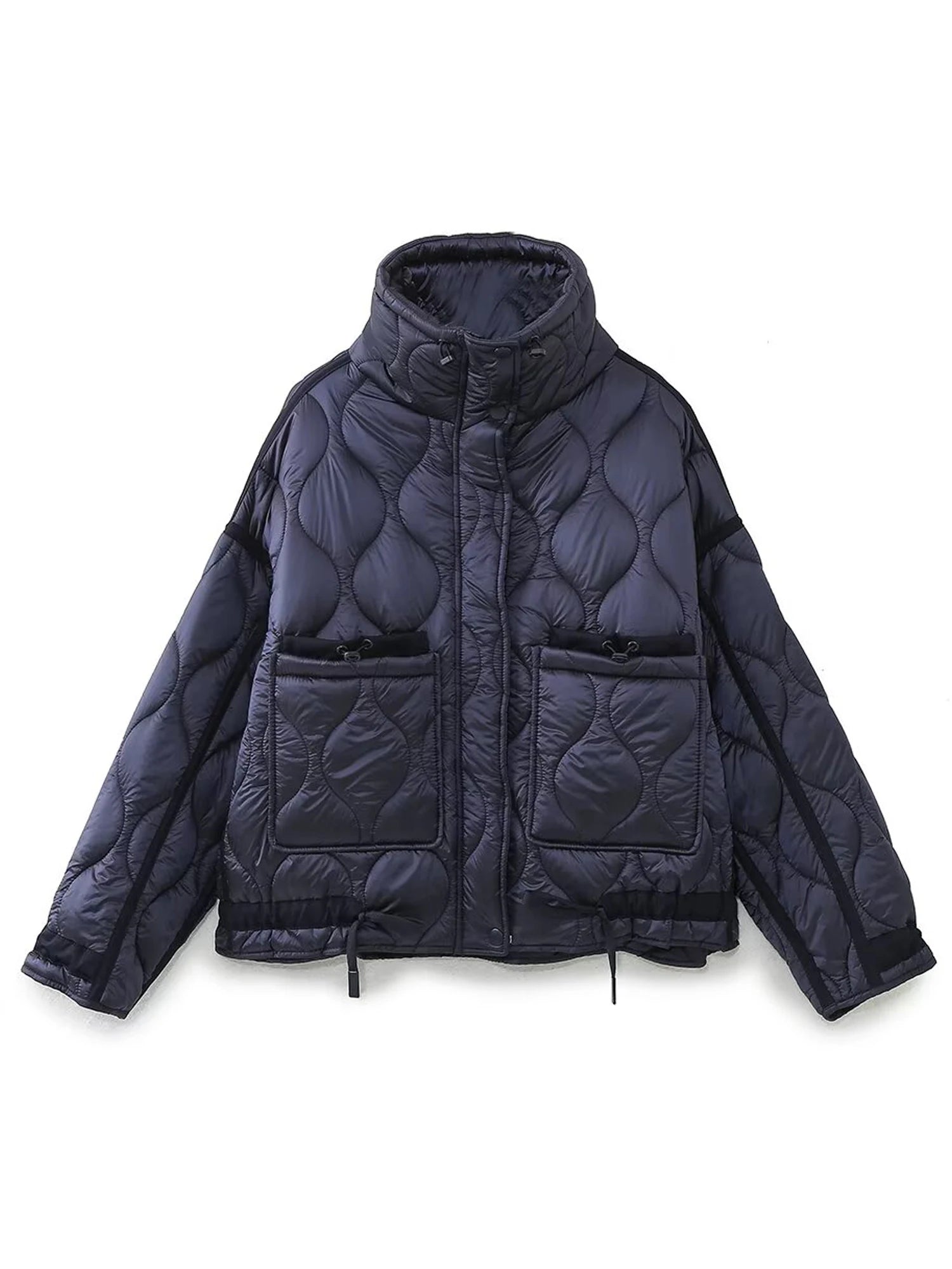 Veste matelassée noire à col montant