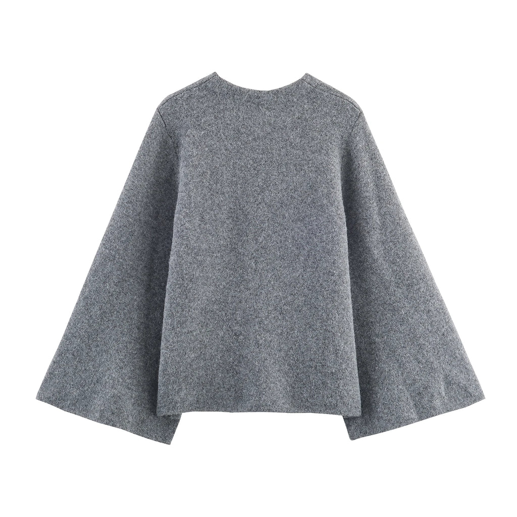 Gilet court à manches kimono gris