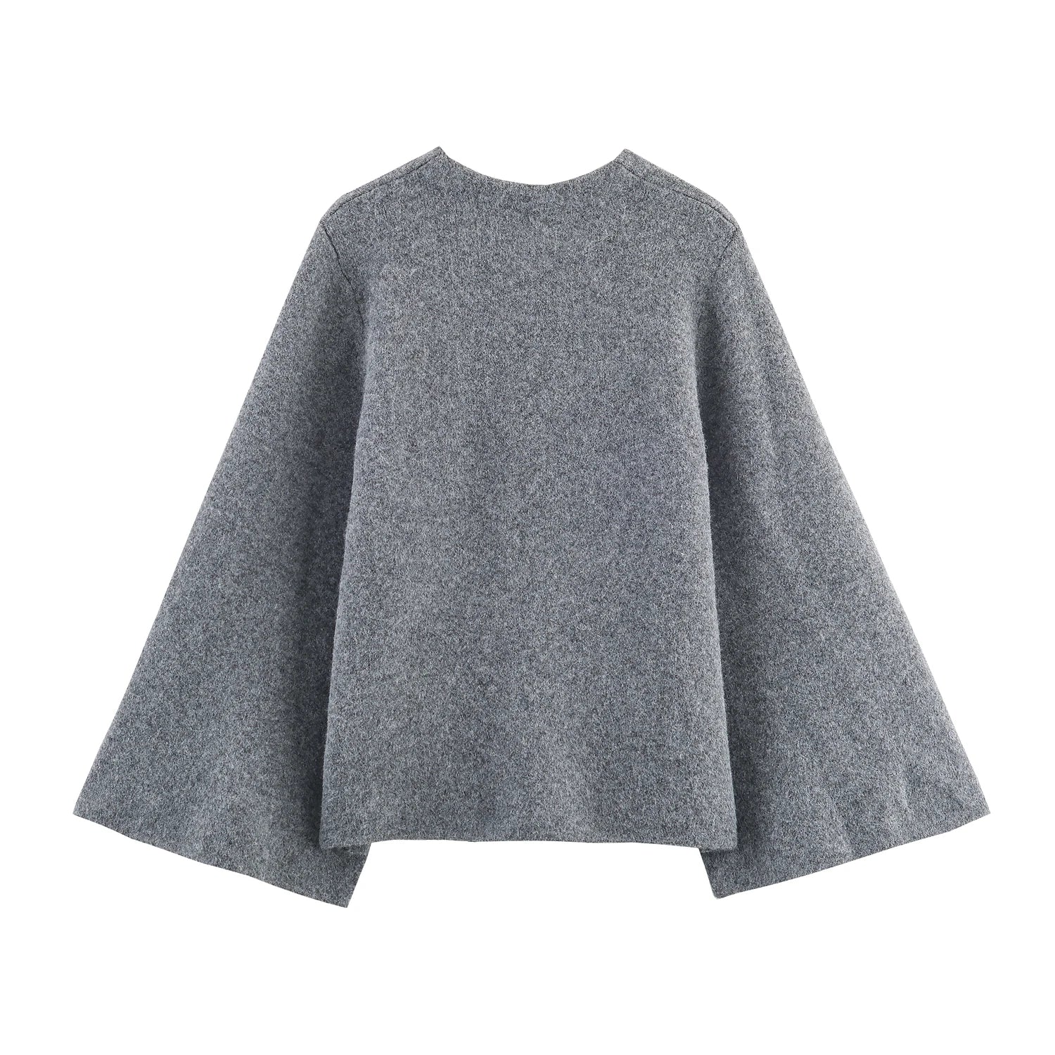 Gilet court à manches kimono gris