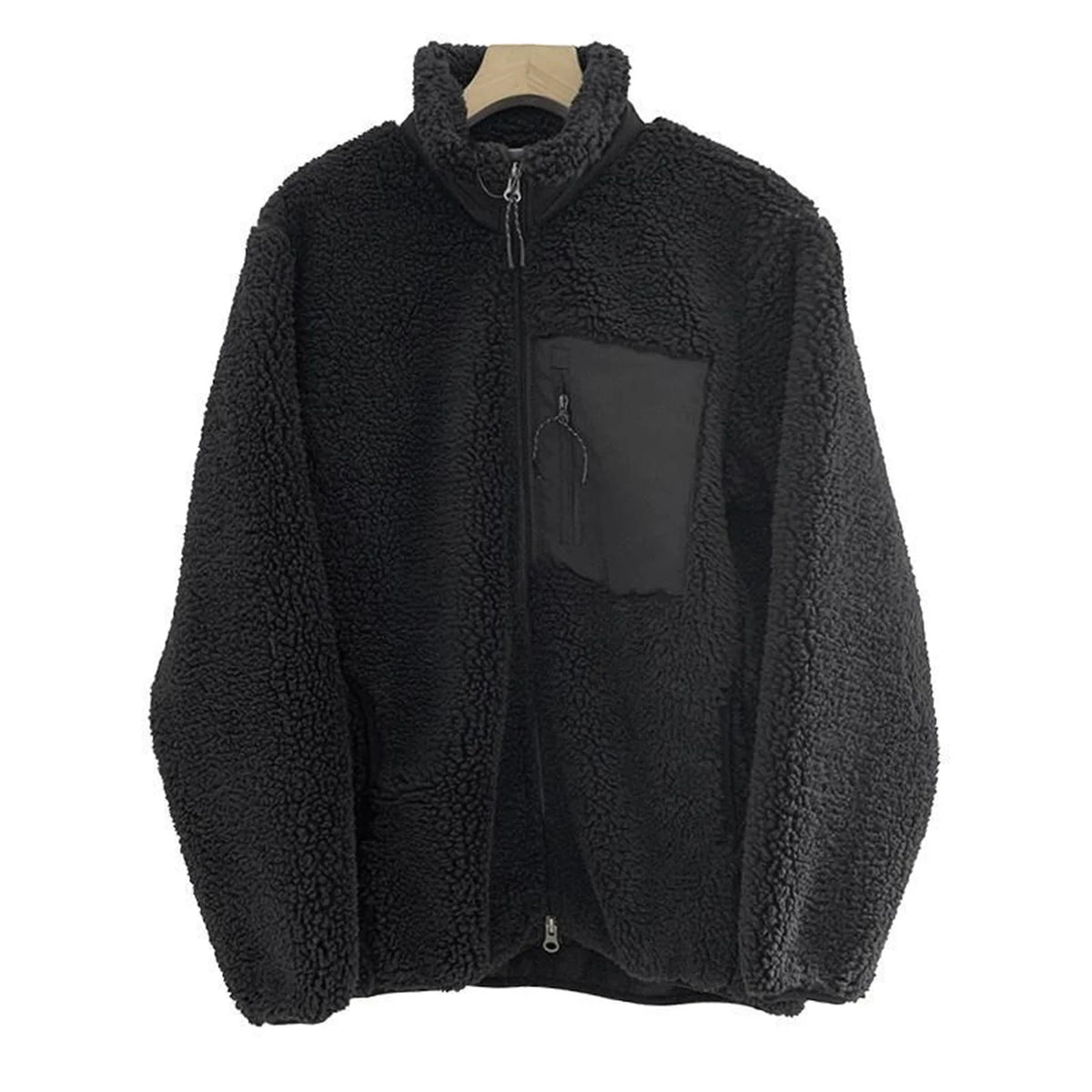Veste zippée oversize à col montant noir