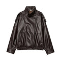 Bomber oversize marron à col montant