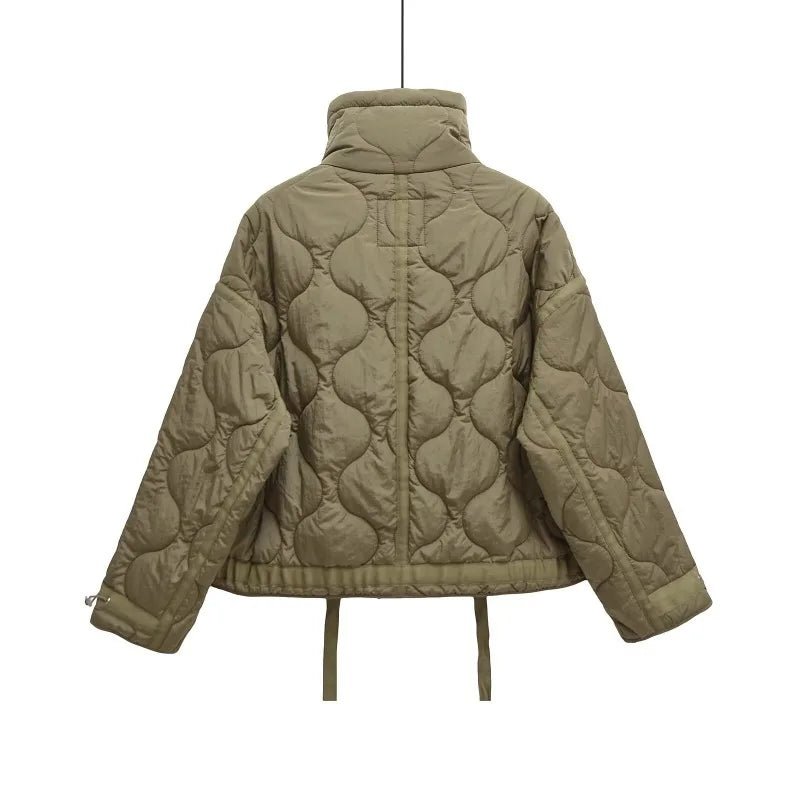 Veste matelassée à col montant vert olive