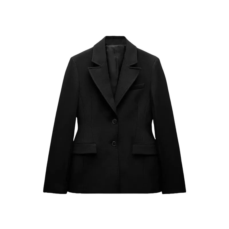 Blazer cintré à épaulettes noir