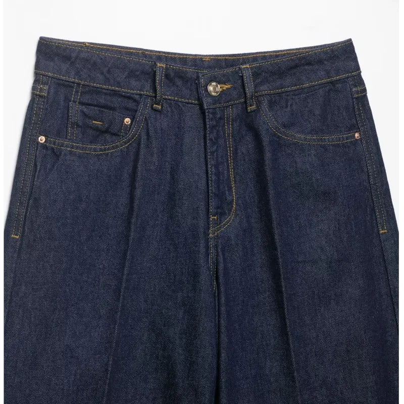 Jean culotte large bleu denim