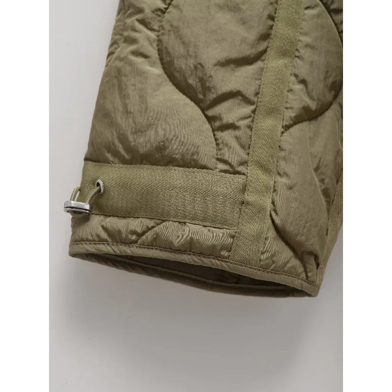 Veste matelassée à col montant vert olive
