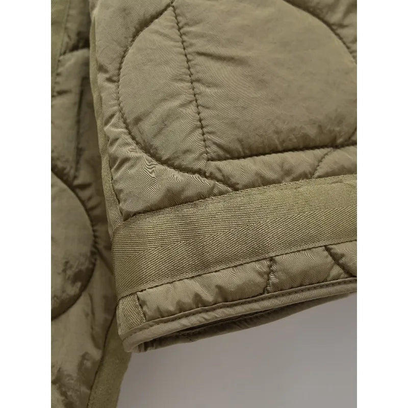 Veste matelassée à col montant vert olive