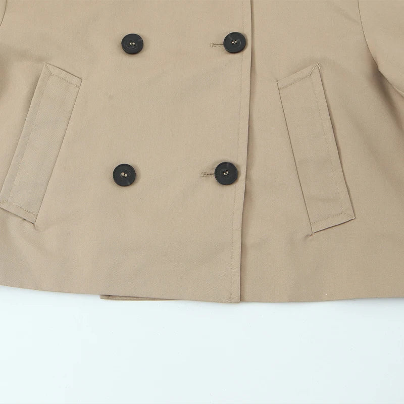 Trench court croisé beige