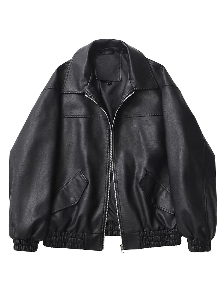 Veste courte oversize à zip noir