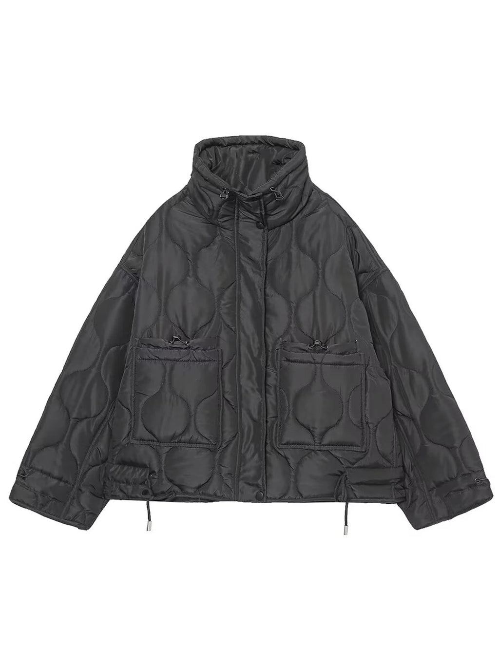 Veste matelassée noire à col montant