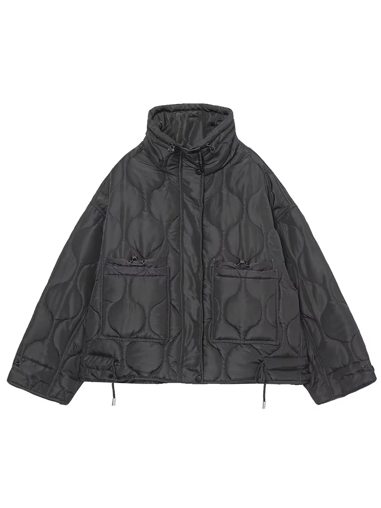 Veste matelassée noire à col montant