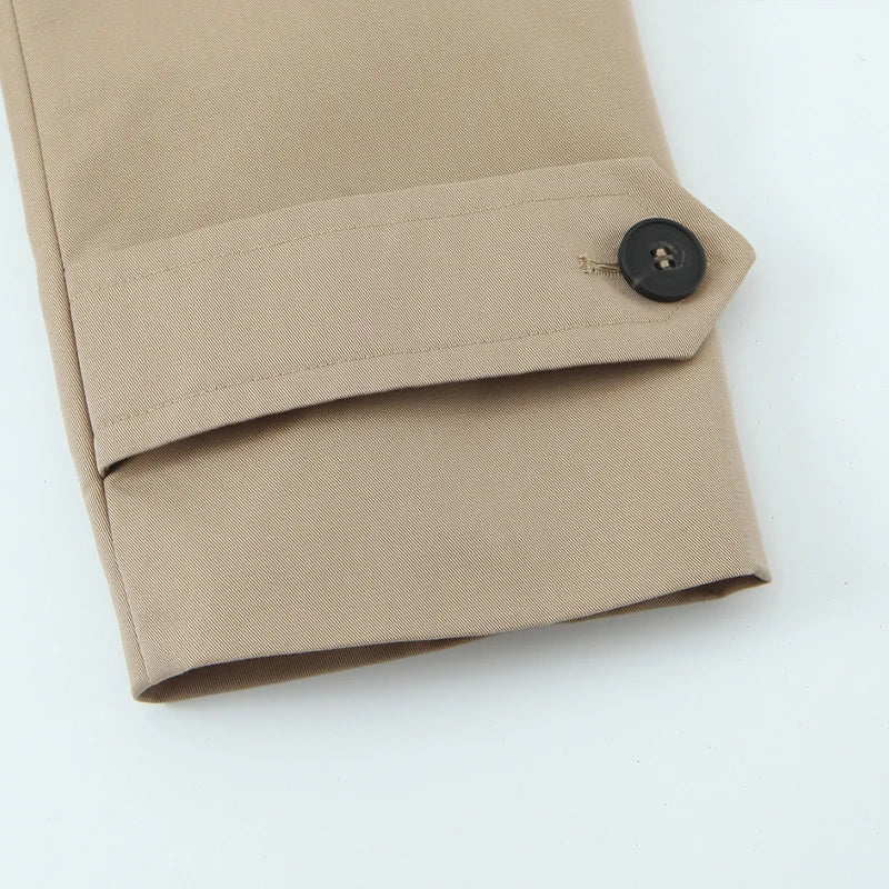 Trench court croisé beige