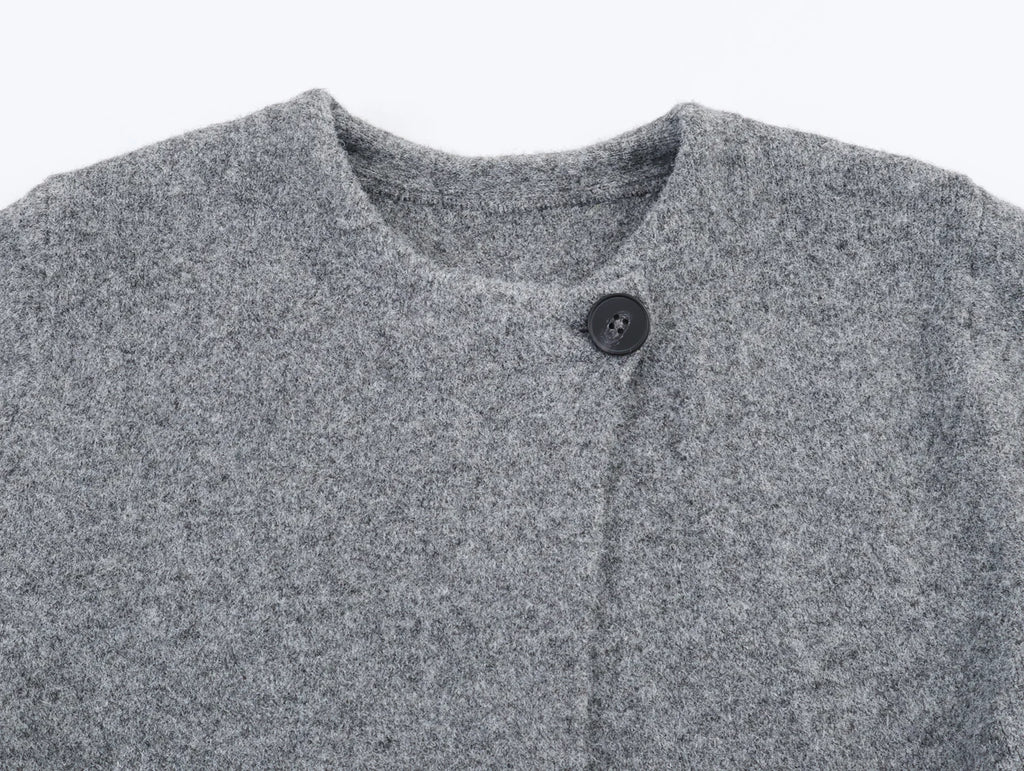 Gilet court à manches kimono gris