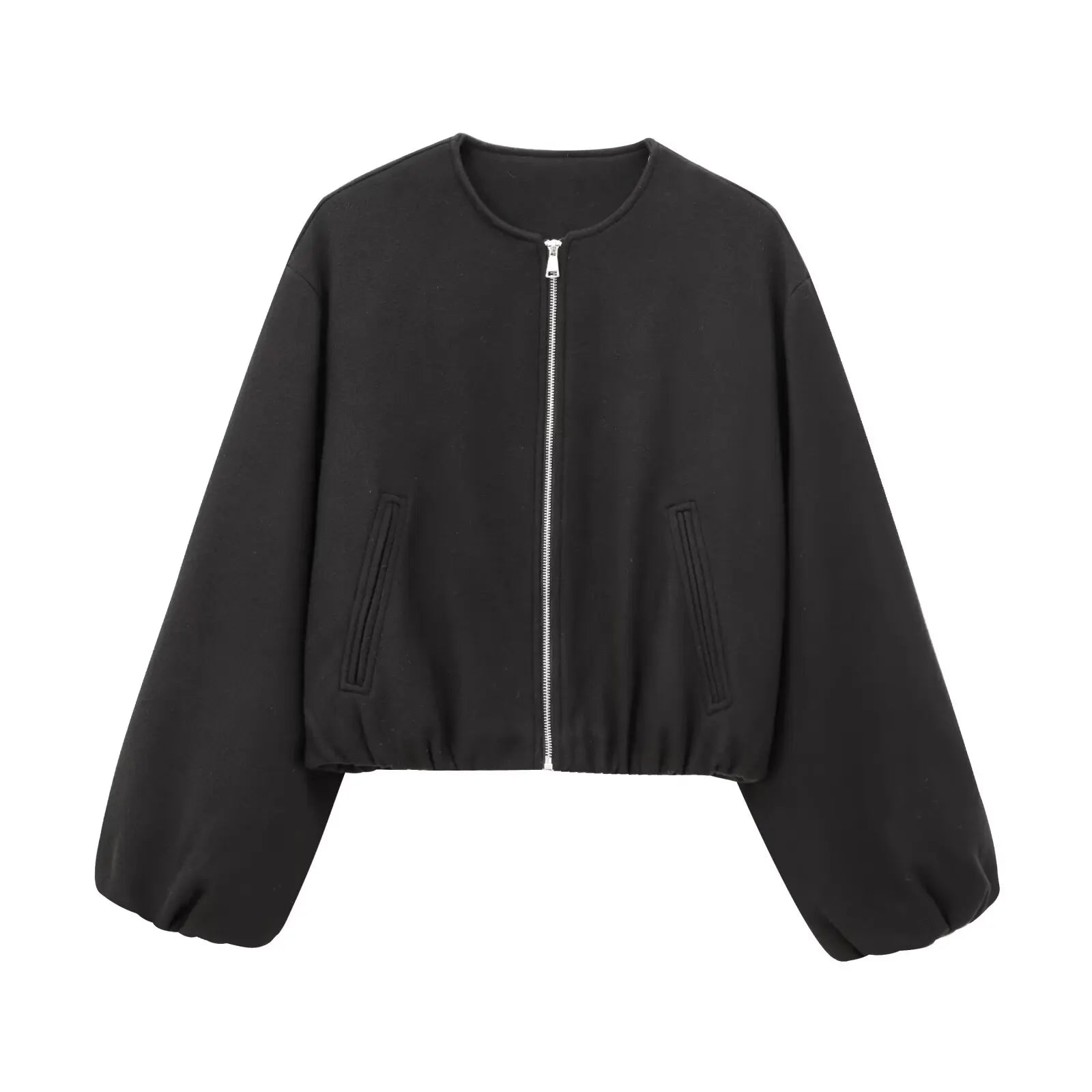 Bomber court zippé noir