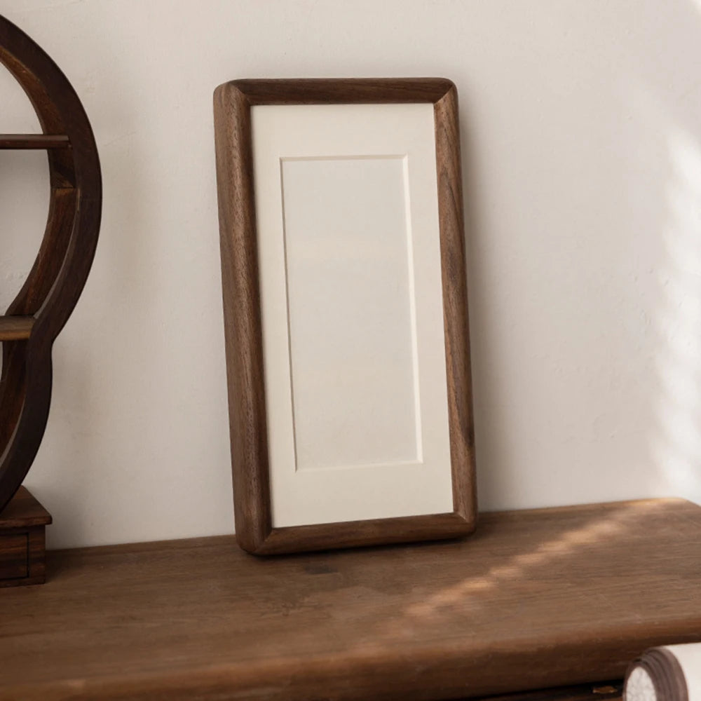 Solid Wood Picture Frame, Mortise and Tenon Black Walnut Teak Photo Frame, Retro Rectangular Desktop Art Display Ornament Home, variante Brown / 10 30cm