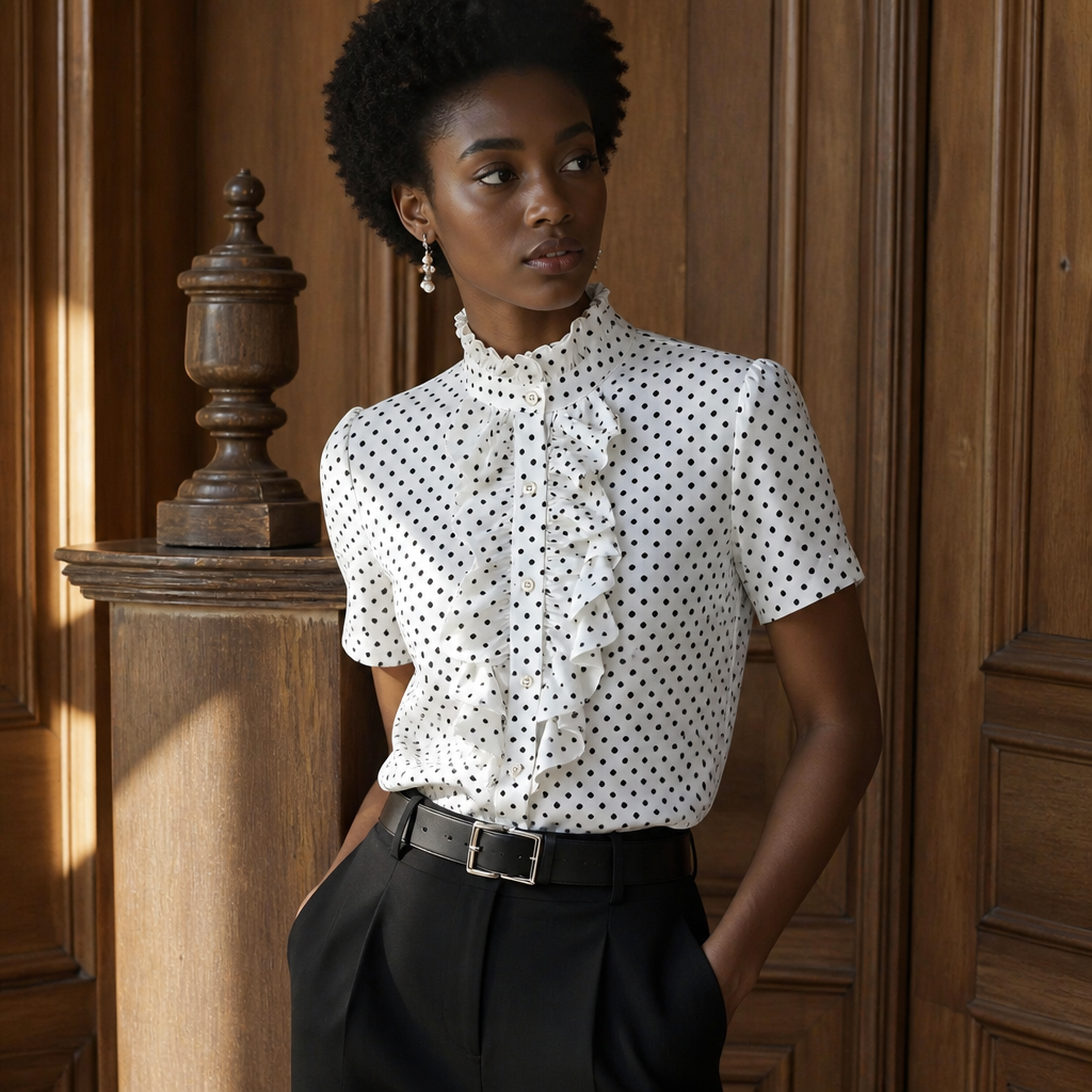 Temperament Loose Woman Shirt Fashion Casual Blouse Elegant short Sleeve Woman Shirt Holiday Weekend Top, éditorial