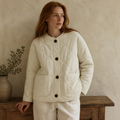 2025 Autumn New Product Women's Casual Round Neck Pocket Decoration Waterproof Diamond Grid Cotton Jacket Coat, éditorial