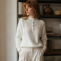 Cashmere Sweater Women's 2023 Autumn/Winter New Knitted Half High Collar Pullover 100% Wool Loose Korean Fashion Luxury Top, éditorial