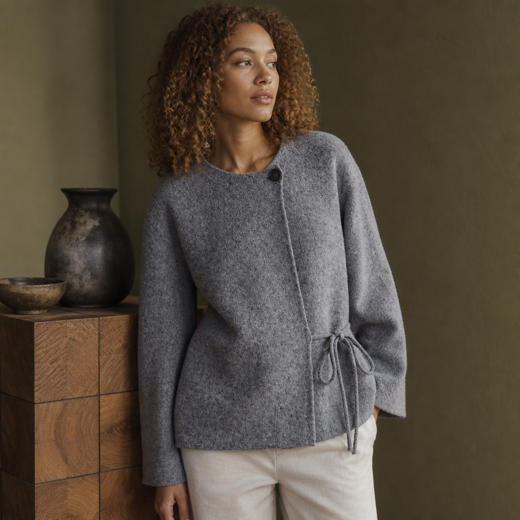 2025 Winter New Product Lazy Style Retro Kimono Style Knitted Open Sleeve Coat cardigan Coat for Women, éditorial