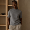 European and American style winter new product women's clothing design sense semi high neck short sleeved soft knit sweater, éditorial