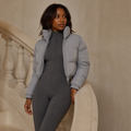 Winter Thick Warm Cotton Down Jacket Women Clothing Gray Zipper Short Puffer Parkas Coats Outwear Female  Crop Tops Streetwear, éditorial