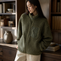 Men Or Women's Thermal Fleece Jacket Casual Top Winter Hiking Zipper Loose Windproof Pocket Stand Collar Warm Lamb Wool Coat, éditorial