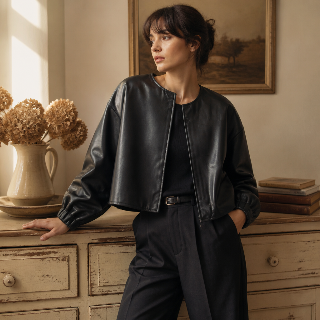 High Quality PU Leather Jackets Women Spring Autumn Short Simple Coat Female Women Jacket Femme, éditorial