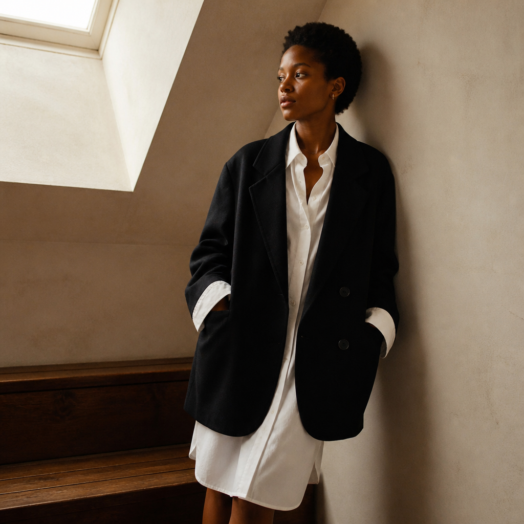 New 2025 Vintage Loose Women Solid Blazer Autumn Chic Double Breasted Female Long Sleeve Suit Jackets Stylish Ladies Blazers, éditorial