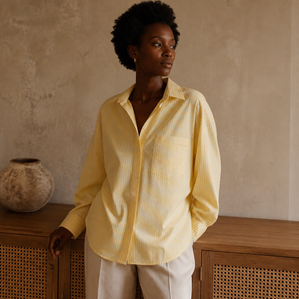 2026 Women's New Spring Striped Lapel Button Down Shirt, Casual and Versatile for Daily Outings, Effortless Style, éditorial