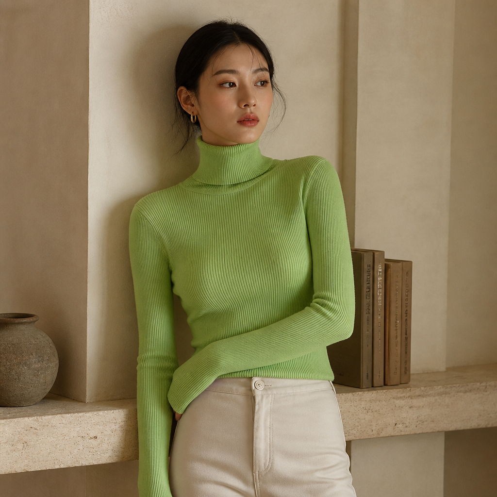 Heliar Women Fall Turtleneck Sweater Knitted Soft Pullovers Cashmere Jumpers Basic Soft Sweaters For Women 2026 Autumn Winter, éditorial