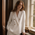 Oversized Women Blazer Trendy British Style Loose Fit Buttoned Jacket Casual Office Suit Coat, éditorial