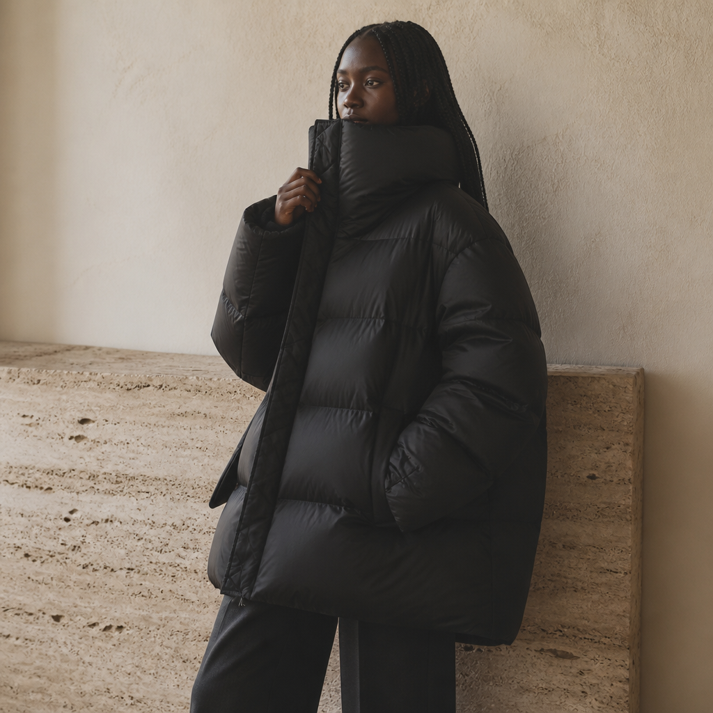 CHIC VEN Women's Down Coats Korean Stand Collar Simple Solid Color Warm Casual Jackets Soft Fashion Female Clothing Winter 2025, éditorial