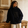 Men Or Women's Thermal Fleece Jacket Casual Top Winter Hiking Zipper Loose Windproof Pocket Stand Collar Warm Lamb Wool Coat, éditorial