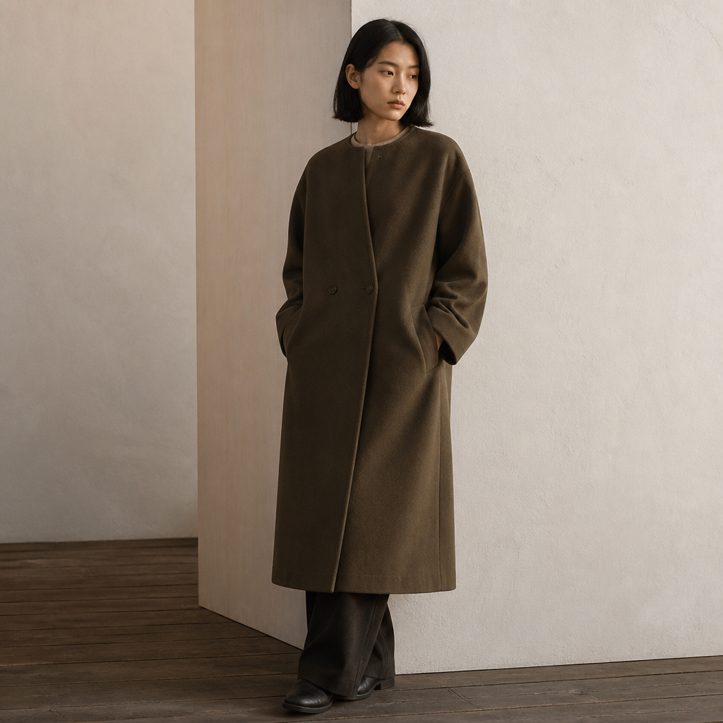 CHIC VEN Women Long Double-sided Woolen Coats Retro Loose Female Overcoat Double Breasted Ladies Windbreak Autumn Winter 2026, éditorial