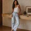 2025 Fashion Stretch Jeans Women's High-waist Straight Pants Spring Autumn Vintage Denim Casual Trousers Lady Ankle-length Jeans, éditorial