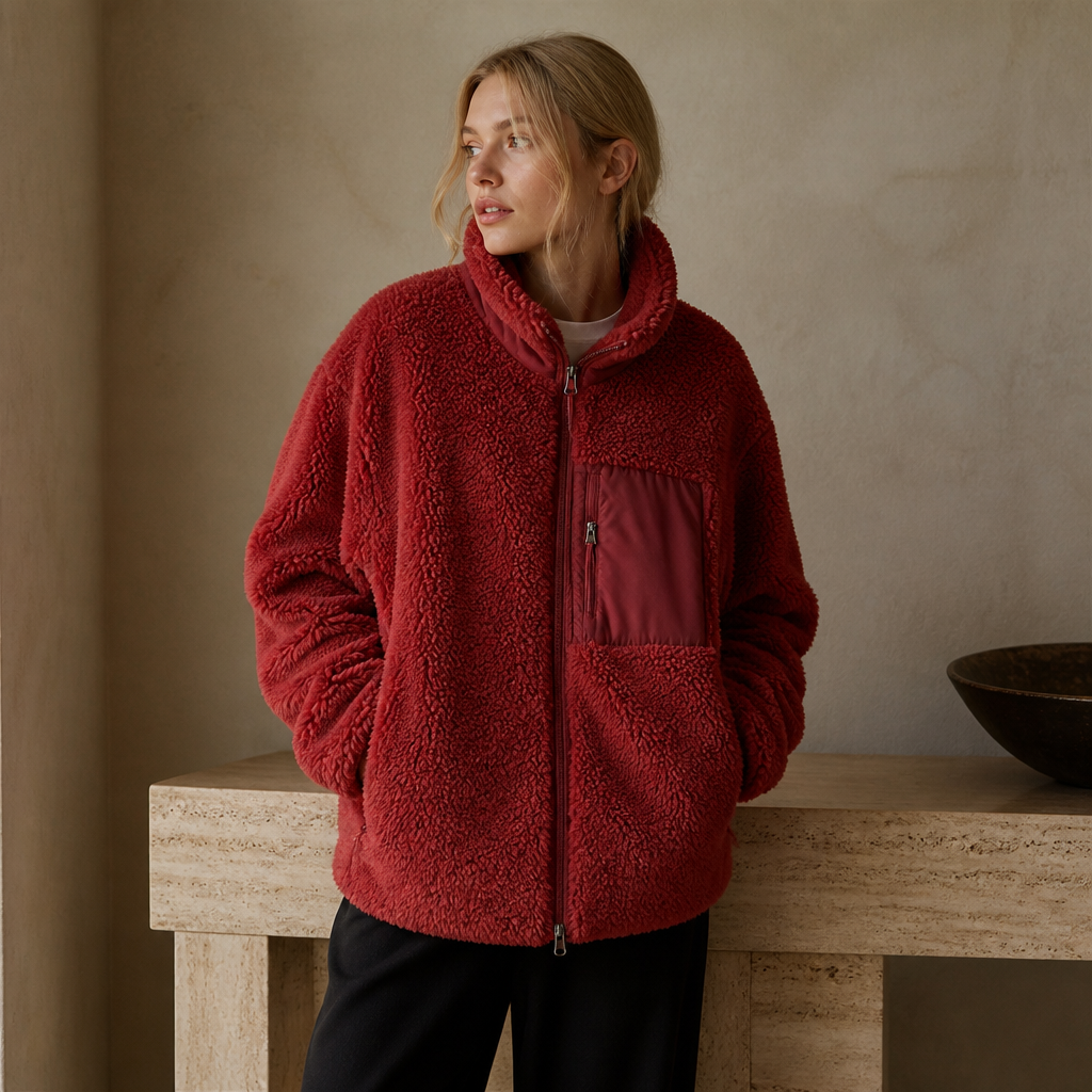 Men Or Women's Thermal Fleece Jacket Casual Top Winter Hiking Zipper Loose Windproof Pocket Stand Collar Warm Lamb Wool Coat, éditorial