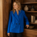 Willshela Women Fashion With Pockets Solid Double Breasted Blazer Vintage Long Sleeves Notched Neck Female Office Lady Outfits, éditorial