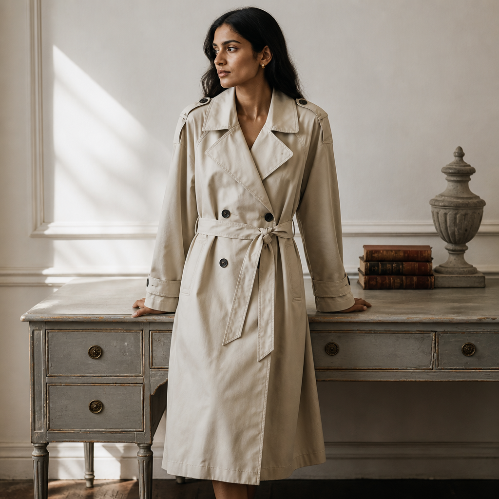 Willshela Women Fashion With Belt Solid Double Breasted Trench Vintage Lapel Neck Long Sleeves Female Chic Lady Outfits, éditorial